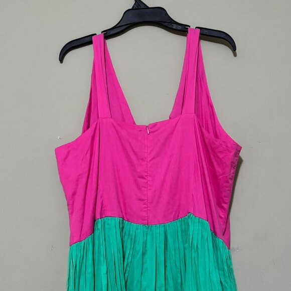 Mira Tiered Colorblock Fit & Flare Sundress Maxi Dress – Pink Green Orange XXL - Picture 5 of 6